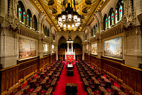 The Senate of Canada sits in the Centre Block in Ottawa