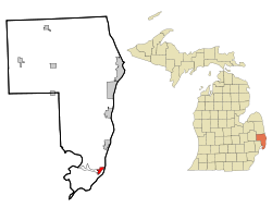 Location of Algonac, Michigan