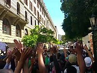 File:FeesMustFall protest outside parliament - entering Parliament.ogg