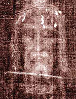 Secondo Pia's 1898 negative of the image on the Shroud of Turin has an appearance suggesting a positive image. It is used as part of the devotion to Holy Face of Jesus.