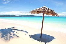 View of white sand beaches of Boracay.