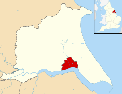 Hull shown within the East Riding of Yorkshire