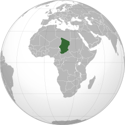 Location of  Chad  (dark blue)– in Africa  (light blue & dark grey)– in the African Union  (light blue)