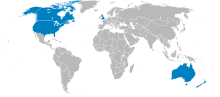 Map of UKUSA Community countries