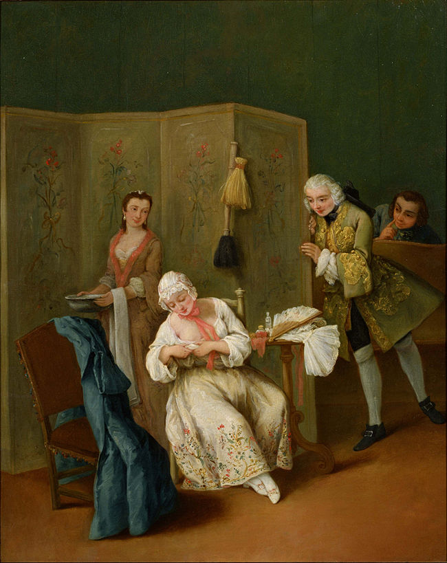 The Indiscreet Gentleman, Pietro Longhi. Example of voyeurism