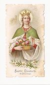 St Elisabeth of Hungary holding a basket of roses