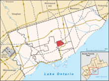 Location of Leaside in Toronto