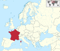 Location of Metropolitan France