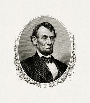 BEP engraved portrait of Lincoln as President.