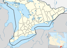 Map showing the location of Sandbanks Provincial Park