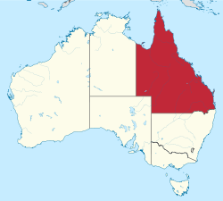 Map of Australia with Queensland highlighted