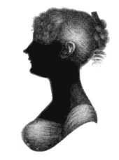 Bust of a woman in profile