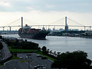 Talmadge Memorial Bridge with Port of Savannah in the background