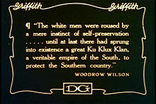 "The white men were roused by a mere instinct of self-preservation...until at last there had sprung into existence a great Ku Klux Klan, a veritable empire of the South, to protect the Southern country."