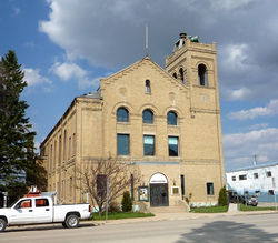 The Watson Arts Centre was built in 1905 to house the town hall, fire station and RCMP detachment.