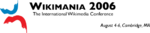 Logo of the Wikimania 2006 conference, held in Cambridge, Massachusetts