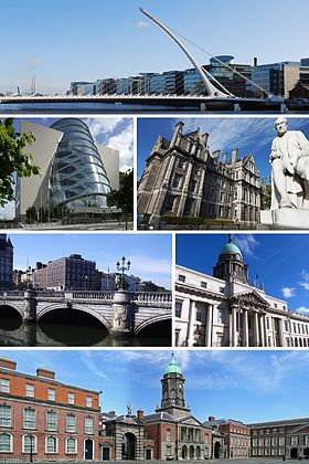 Samuel Beckett Bridge,  Convention Centre, Trinity College, O'Connell Bridge, The Custom House, Dublin Castle.