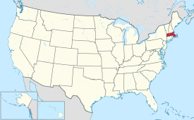 Location of Massachusetts in the United States
