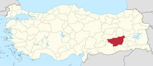 Location of Diyarbakır Province in Turkey