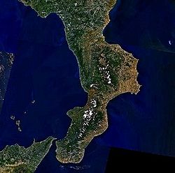 Satellite view of Calabria