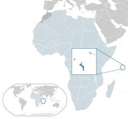 Location of  Seychelles  (dark blue)– in Africa  (light blue & dark grey)– in the African Union  (light blue)