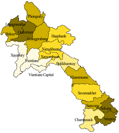 Map of the provinces of Laos. Updated 2015.png