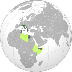   Kingdom of Italy  Colonies of Italy in 1939   Territories occupied during World War II