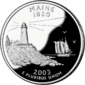 Maine quarter dollar coin