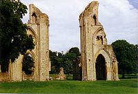 The ruins of Glastonbury Abbey, dissolved in 1539following the execution of the abbot