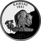 Kansas quarter dollar coin