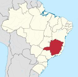 Location of State of Minas Gerais in Brazil