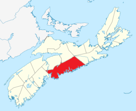 Location of Halifax in Nova Scotia