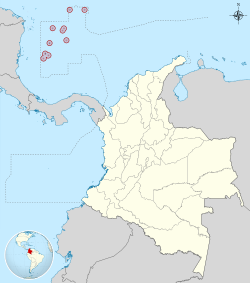 San Andrés and Providencia shown in the Caribbean map
