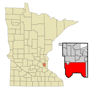 Location in Ramsey County and the state of Minnesota