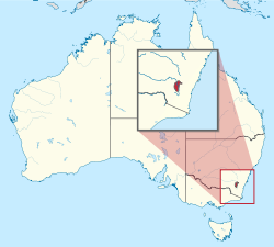 Map of Australia with the Australian Capital Territory highlighted