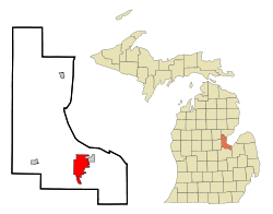 Location of Bay City, Michigan