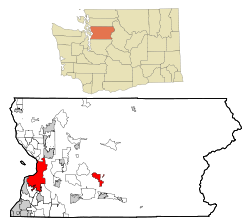 Location of Everett, Washington