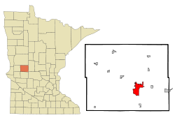 Location of the city of Alexandriawithin Douglas County, Minnesota