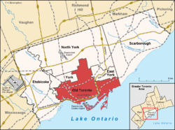 City of Toronto before 1998 in red