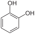 Chemical diagram of a catechol structure.