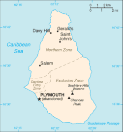 Location of Plymouth within Montserrat