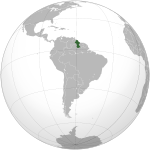 Map showing Guyana