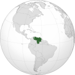 Map showing Venezuela