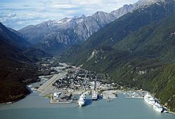 Aerial view of Skagway, Alaska.