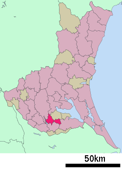 Location of Ushiku in Ibaraki Prefecture
