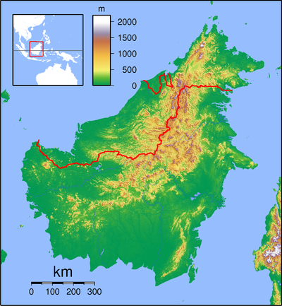 Borneo is located in Borneo Topography