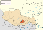 Location of Lhasa Prefecture in the Tibet Autonomous Region