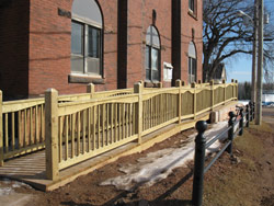 New wheelchair ramps at the Tignish post office on Prince Edward Island