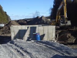 La construction d'un bâtiment de service pour abriter le nouvel équipement à Saint-André de Kamouraska