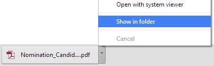 Google Chrome - Show in folder